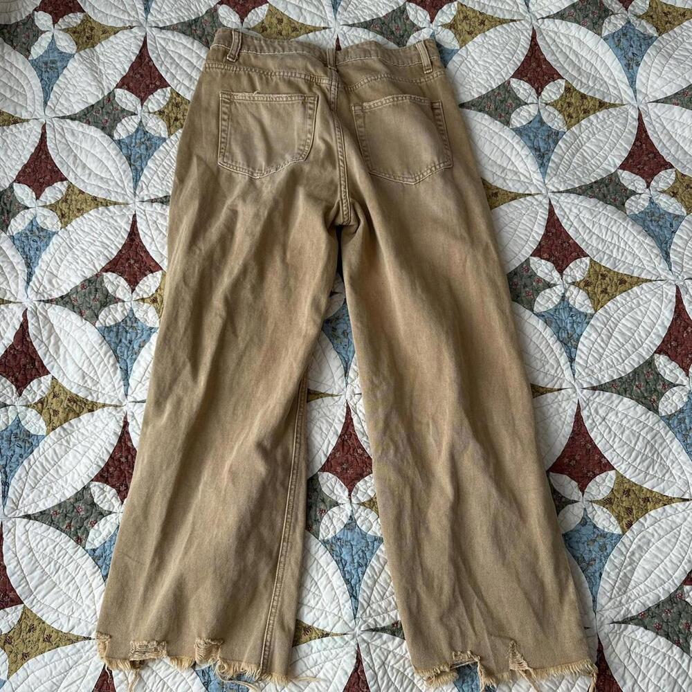 Vervet Kiss Of California - Super High Rise 90's Vintage Crop Flare Jeans Tan - Picture 8 of 8